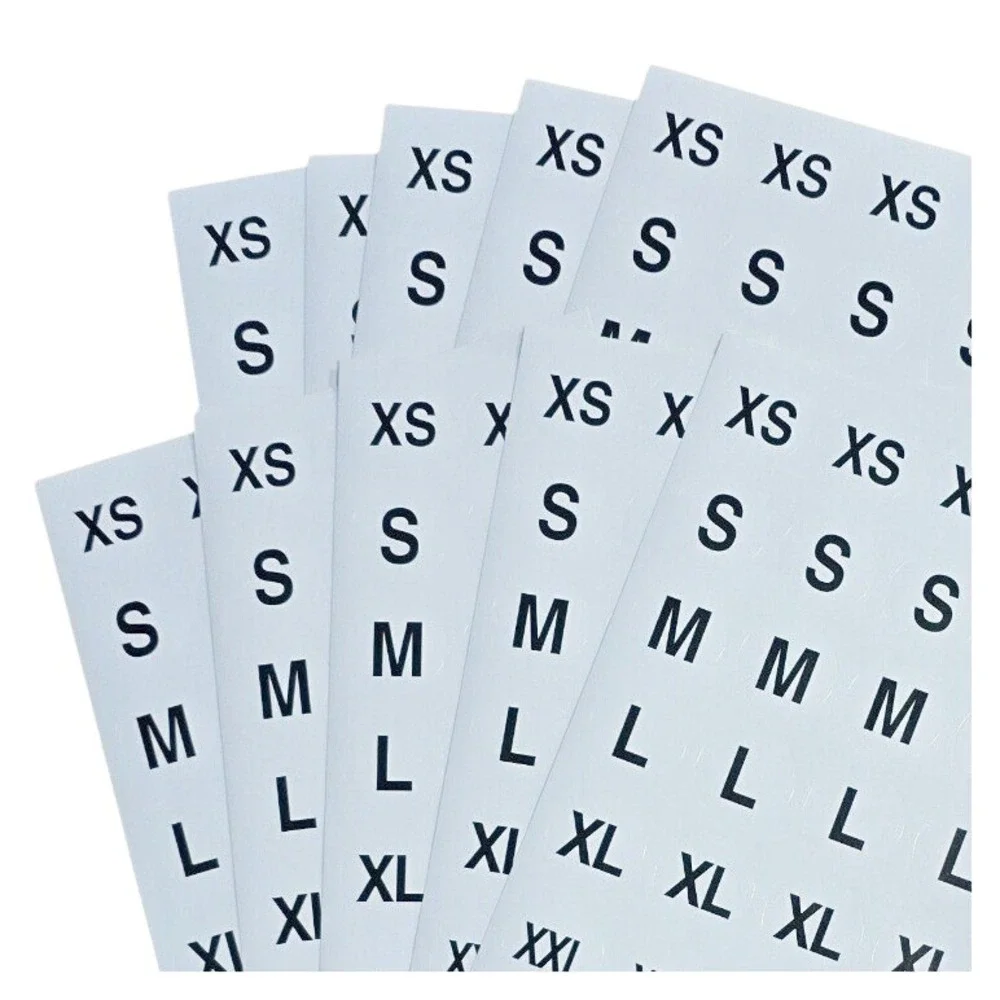 Clothing Size‎ Labels XS S M L XL XXL XXXL Stickers for Garment Retail 350 count